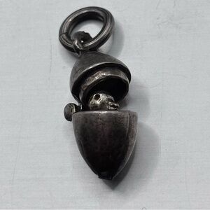 Beautiful patina egg hatching duck Charm Pendant